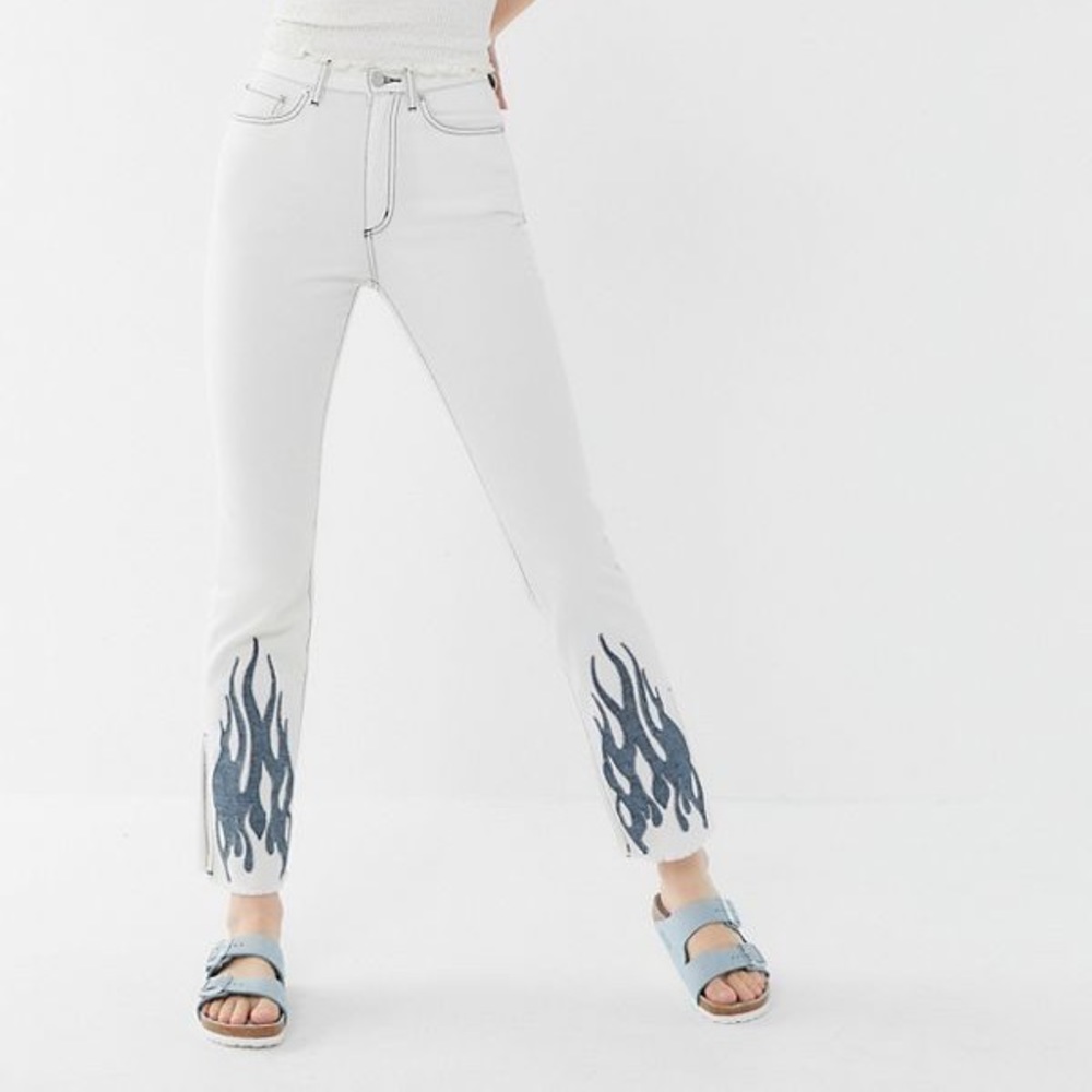 White flame high wasted jeans new with tags